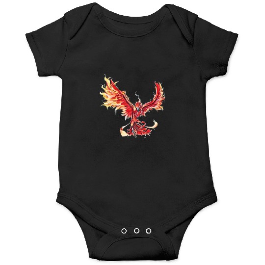 Phoenix From The Ashes Mythical Fire Bird Phoenix Onesies
