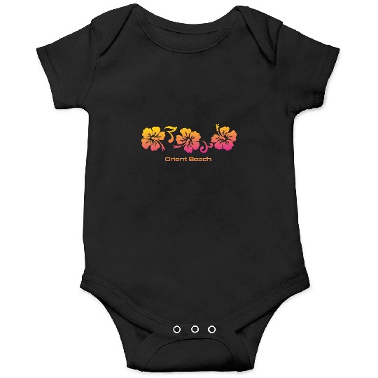 Orient Beach Saint Martin Hibiscus Souvenir Onesies