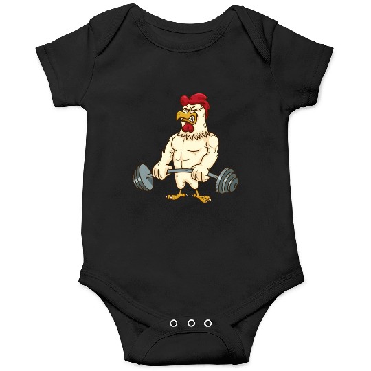 Deadlift Gym Chicken Fitness Motivation Onesies