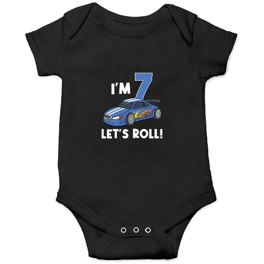 I'm 7 Let's Roll! Birthday Racer Seven Years Old Onesies