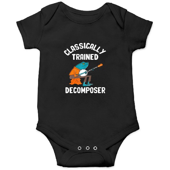 Classically Trained Decomposer Funny Frog Playing Onesies