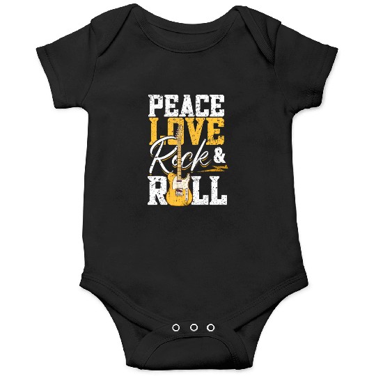 Peace Love Rock & Roll Electronic Rock Guitar Onesies