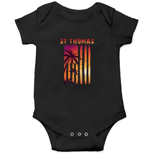 St Thomas Us Virgin Islands Patriotic Flag Onesies