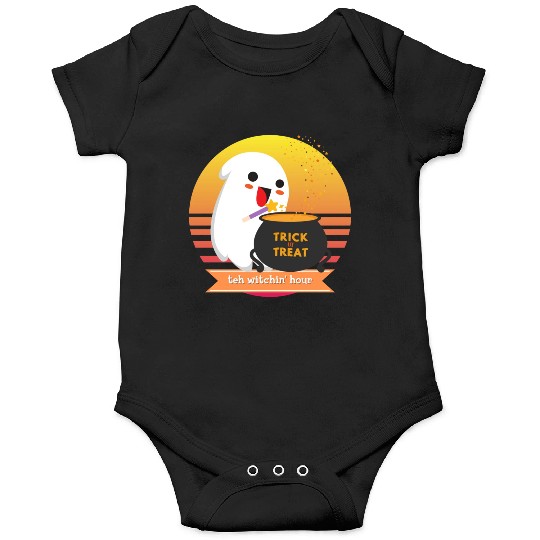 Halloween Cute Ghost Witching Hour Trick Or Treat Onesies