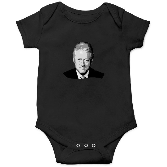Bill Clinton Grayscale Pop Art Onesies