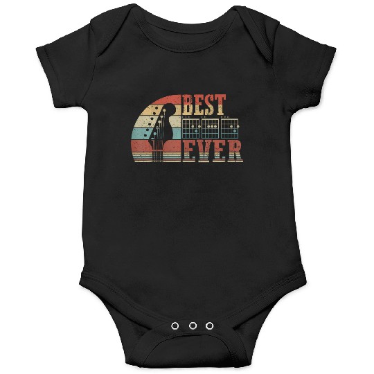 Best Dad Ever Vintage Funny Guitarist Father Onesies