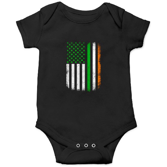 St Patric Day Retro Irish American Flag Ireland Onesies