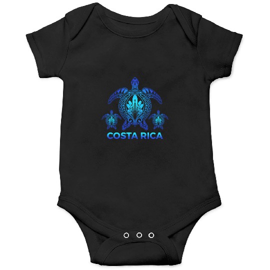 Vintage Costa Rica Ocean Blue Sea Turtle Onesies