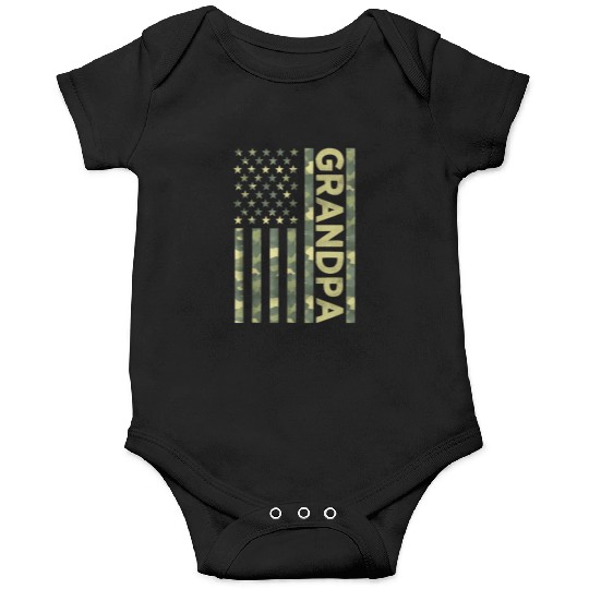 Proud Grandpa Camouflage American Us Flag Camo Onesies