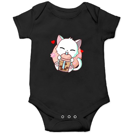 Cat Boba Tea Bubble Tea Kawaii Anime Japanese Onesies