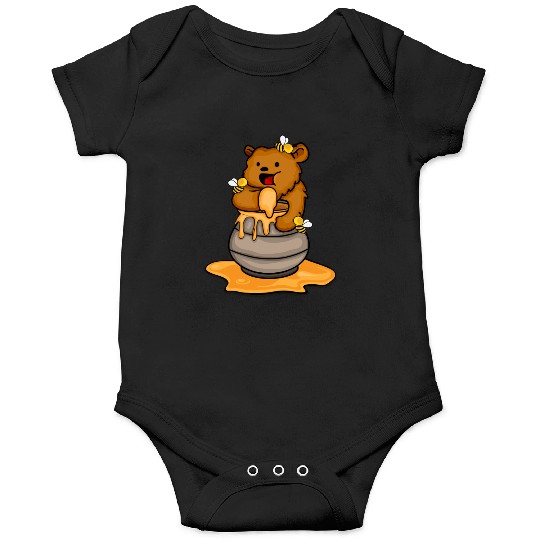 Grizzly Bear Eating Honey Cute Bear Cub Brown Bear Onesies