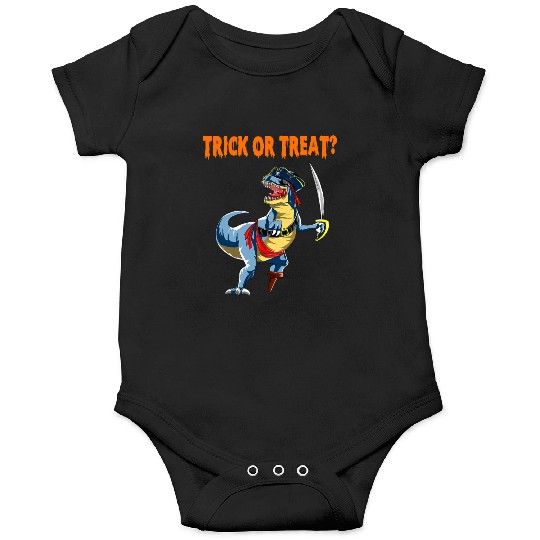 Trick or Treat Halloween Dinosaur T rex Pirate Onesies