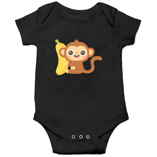 Cute Little Monkey And Banana Onesies