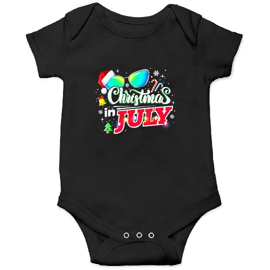 Christmas in July Santa Hat Sunglasses Summer Onesies