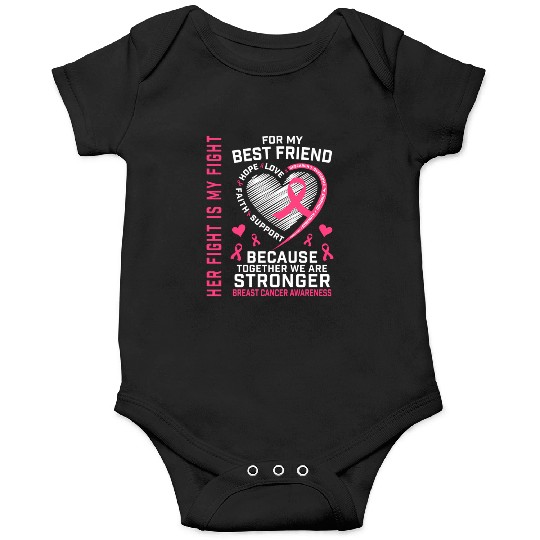 I Wear K For My Best Friend Breast Cancer Her Figh Onesies