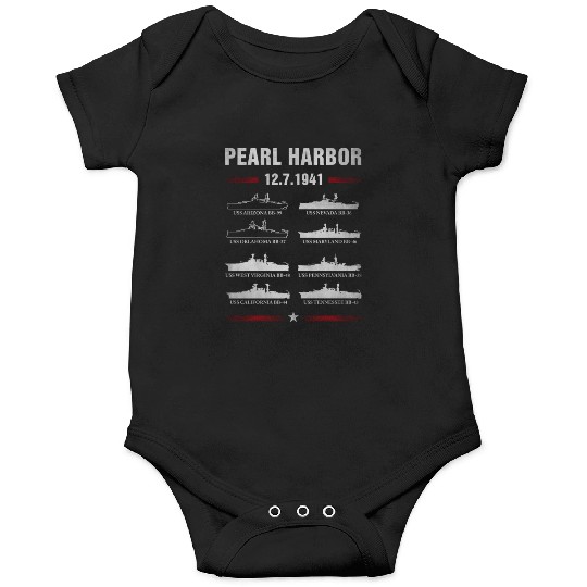 Pearl Harbor Battleship Memorial Day December 7Th Onesies