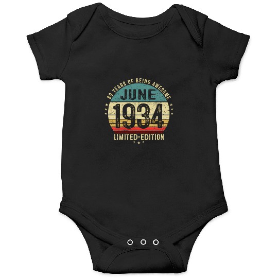 89 Year Old Vintage June 1934 89Th Wo Onesies