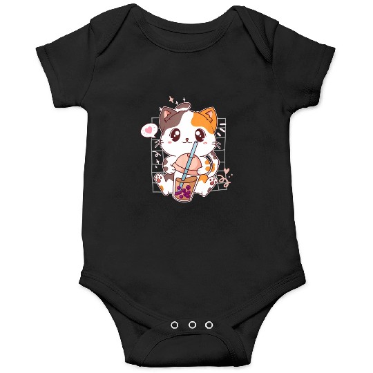 Cat Boba Tea Bubble Tea Kawaii Anime Japanese Onesies