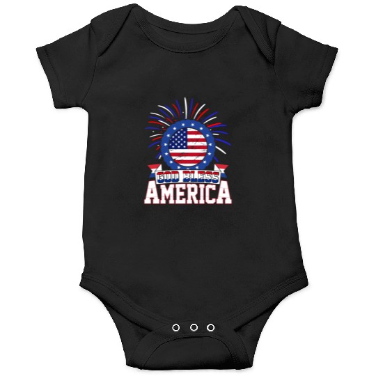 God Bless America Independence Day USA Patriot Onesies