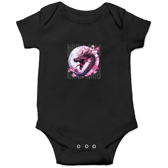 Japanese Dragon Retro Asian Oriental Dragon Cool Onesies