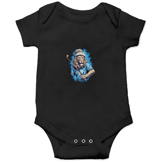 Golfer Lion Golf Club Golf Player Golfing Animal Onesies