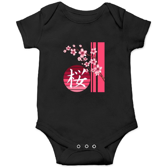 Sakura Flowers Spring Cherry Blossoms Japanese Kan Onesies