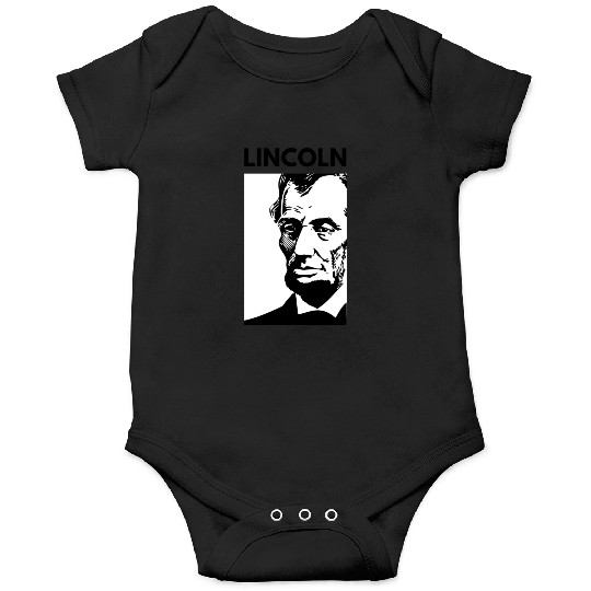 Black White Abraham Lincoln Onesies