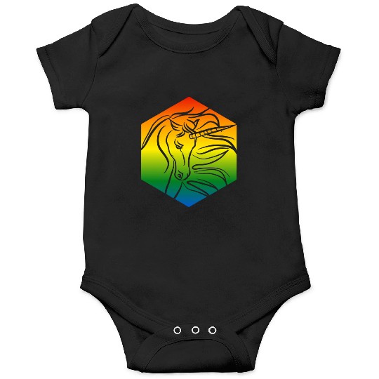 Rainbow Unicorn Silhouette | TTRPG Pride Onesies