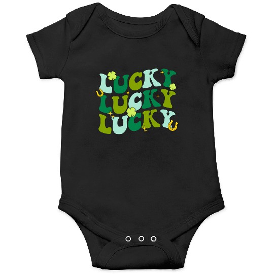 Groovy Lucky St Patric Day Shamrock Irish Onesies