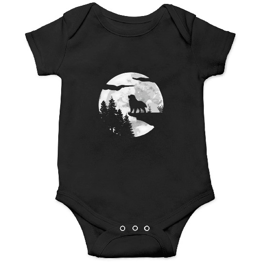 Dog Owner Full Moon At Night Pet Bernese Mountain Onesies