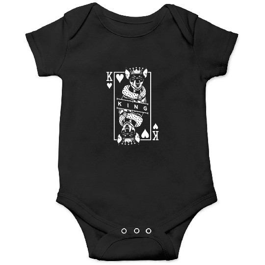 Miniaturecher King Of Hearts Dog Card Pop Onesies