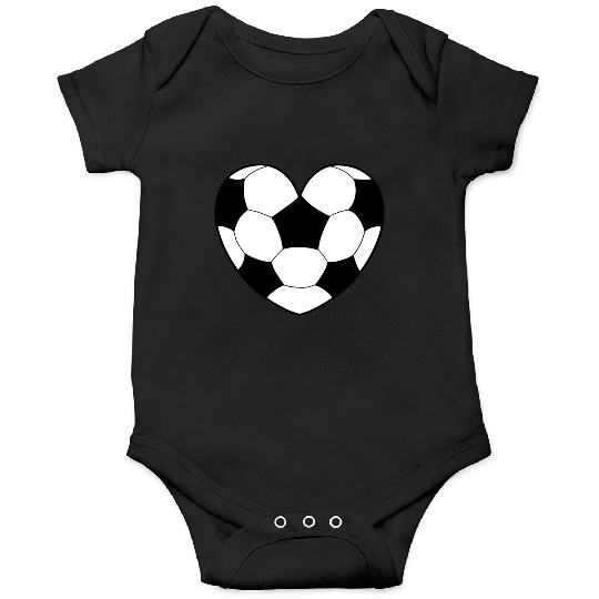 Soccer Ball Pattern Love Heart Onesies