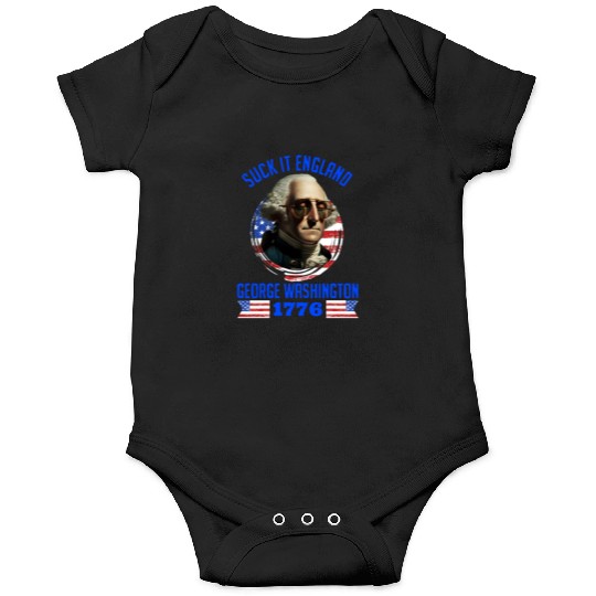 George Washington 1776 Suck it England USA Onesies