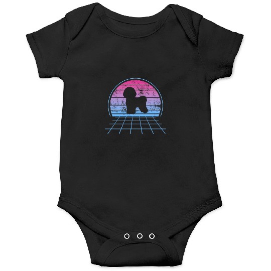 Bichon Frise Silhouette Retro Vintage Onesies