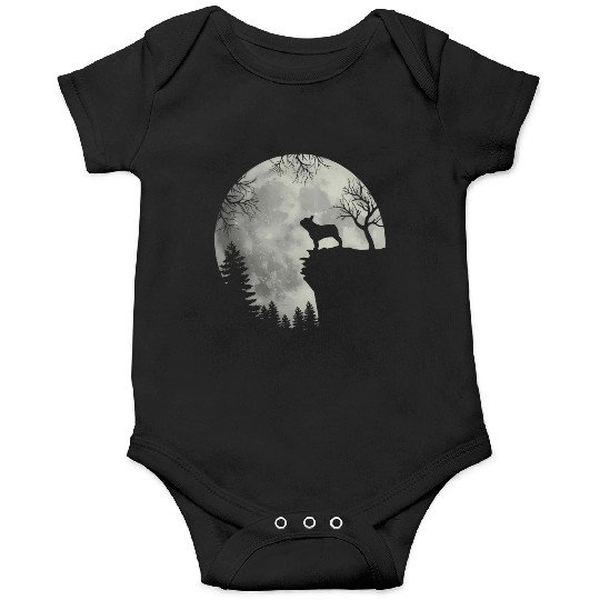 French Bulldog Dog And Moon Halloween Onesies