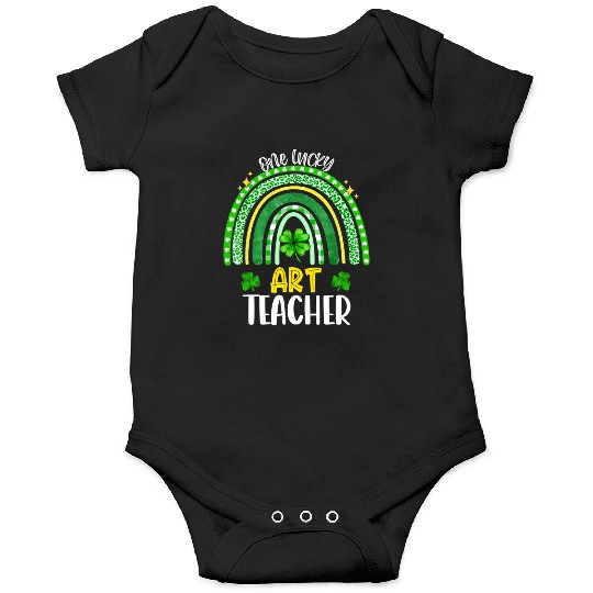 One Lucky Teacher Rainbow Shamrock St Patrick'S Da Onesies