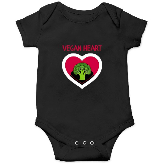 Vegan heart, broccoli heart Onesies