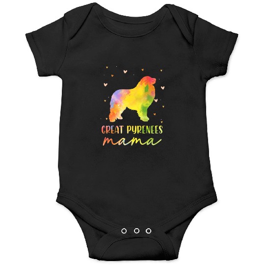 Great Pyrenees Mom Colorful Great Pyrenees Gifts Onesies