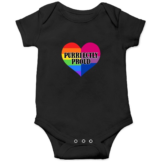 Purrfectly Proud Rainbow Bisexual Flag Heart Onesies