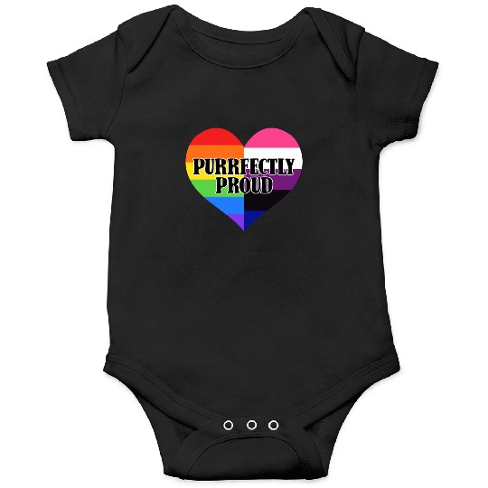 Purrfectly Proud Rainbow Genderfluid Flag Heart Onesies