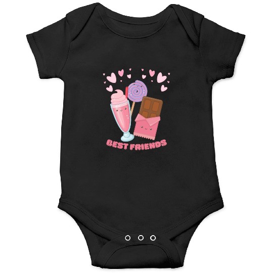 Cute Best Friends Lollipop Ice cream And Chocolate Onesies
