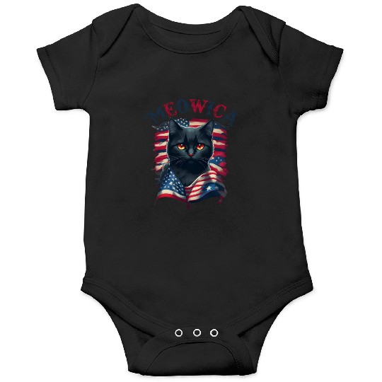 4th Of July Meowica Onesies