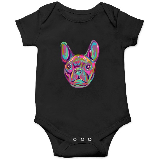 French Bulldog Frenchie head Pop art style Onesies