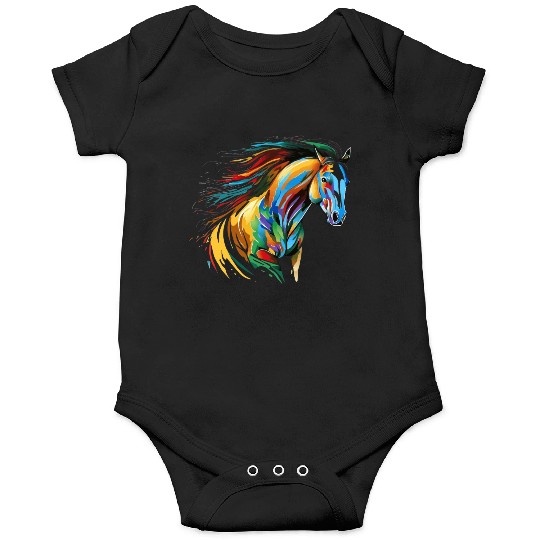 Whispers of the Wind: Majestic Rainbow Horse Onesies