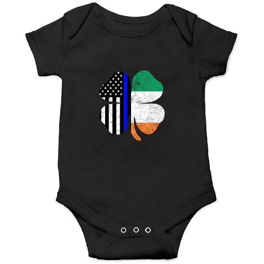 Irish American Flag Police Officer St Patricks Day Onesies