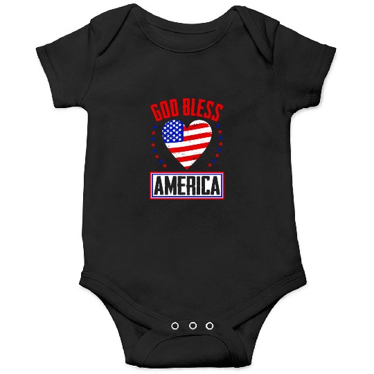 God Bless America Independence Day USA Patriot Onesies