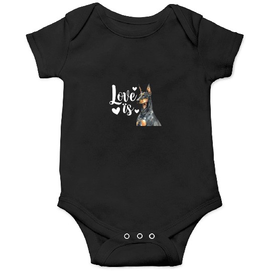 Love Is Doberman Pinscher Onesies
