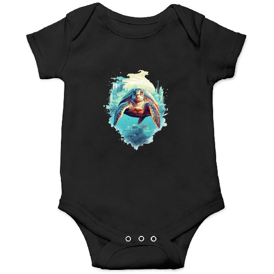 Serene Underwater Turtle Onesies