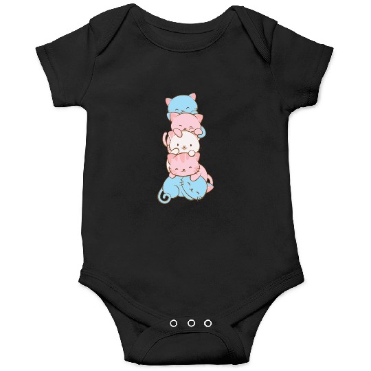 Transgender Pride Flag Cute Kawaii Cats Subtle Onesies