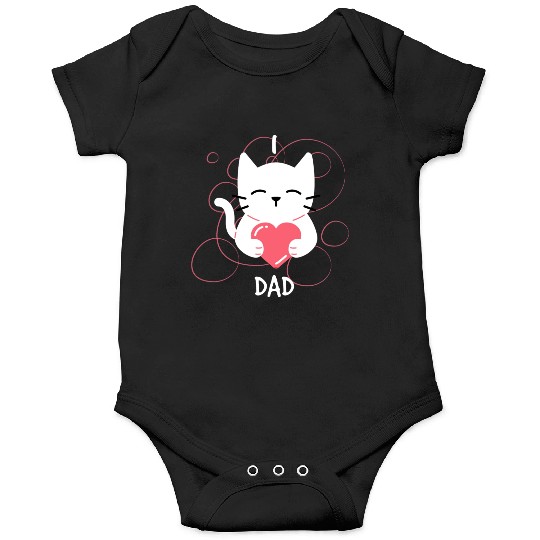 I Love Dad Kitten Onesies